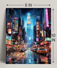 Neon Cityscape Poster