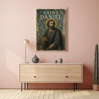 Vintage Saint Daniel Religious Art Poster
