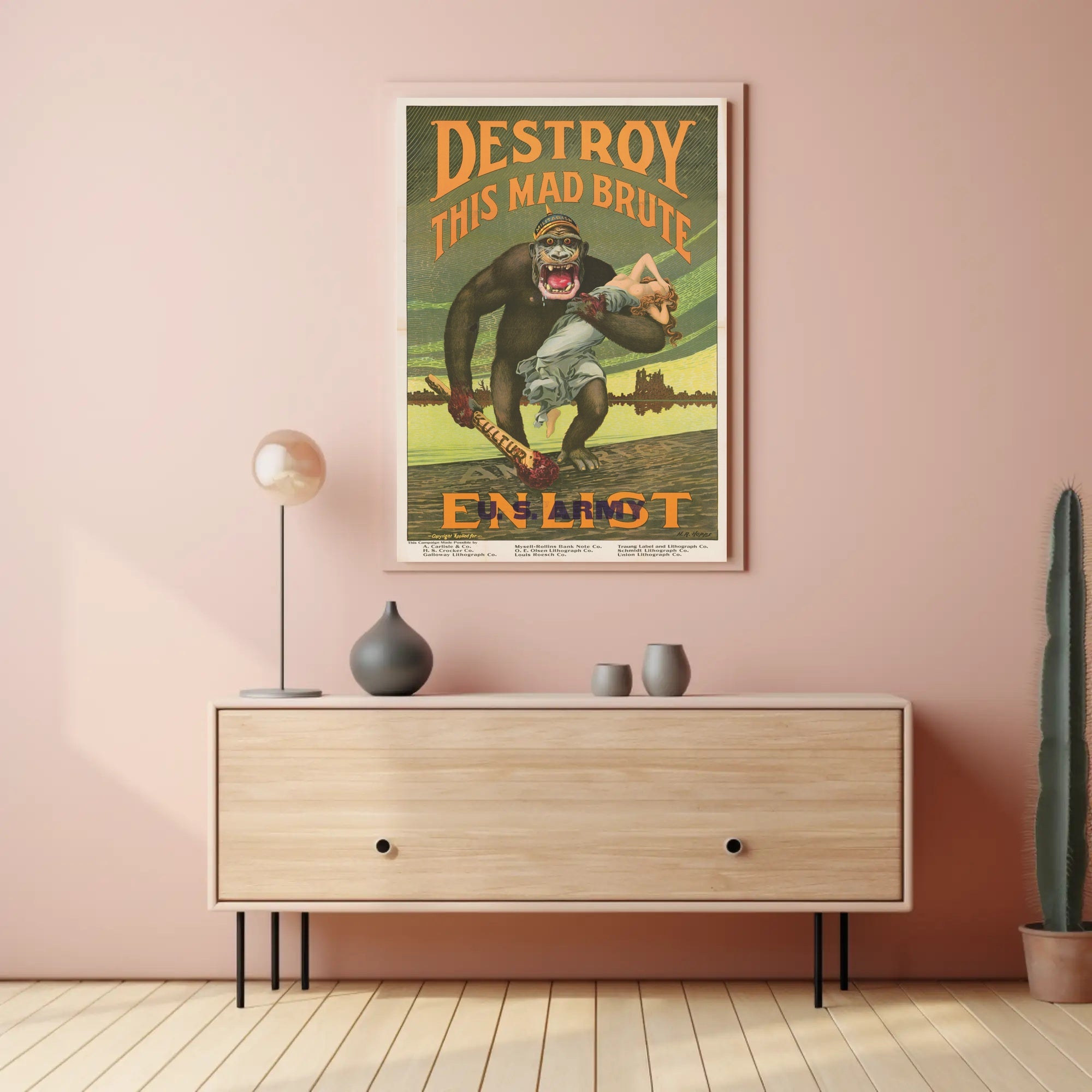 Menacing Gorilla WWI Military Recruitment Poster
