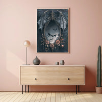 Gothic Elegance Mirror Of Bats Poster