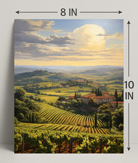 Tuscan Vineyard Landscape Poster