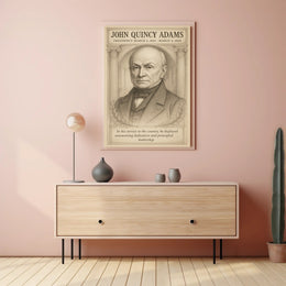 John Quincy Adams 6th President Sketch Poster Wall Art Print PosterGoat