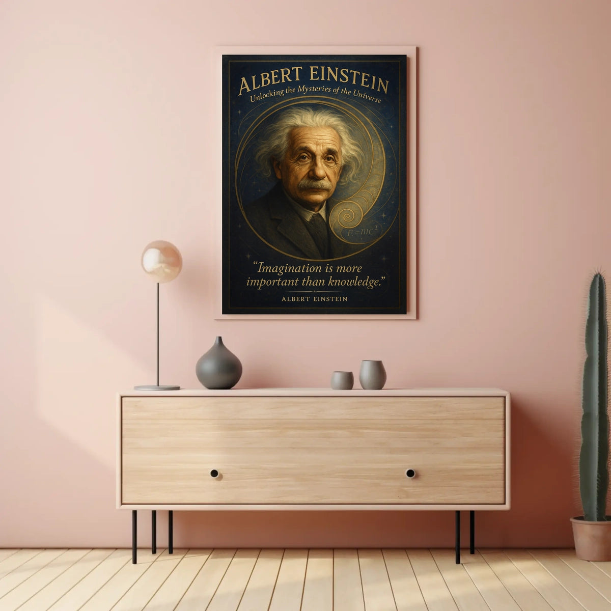Albert Einstein Inspirational Science Art Poster Print