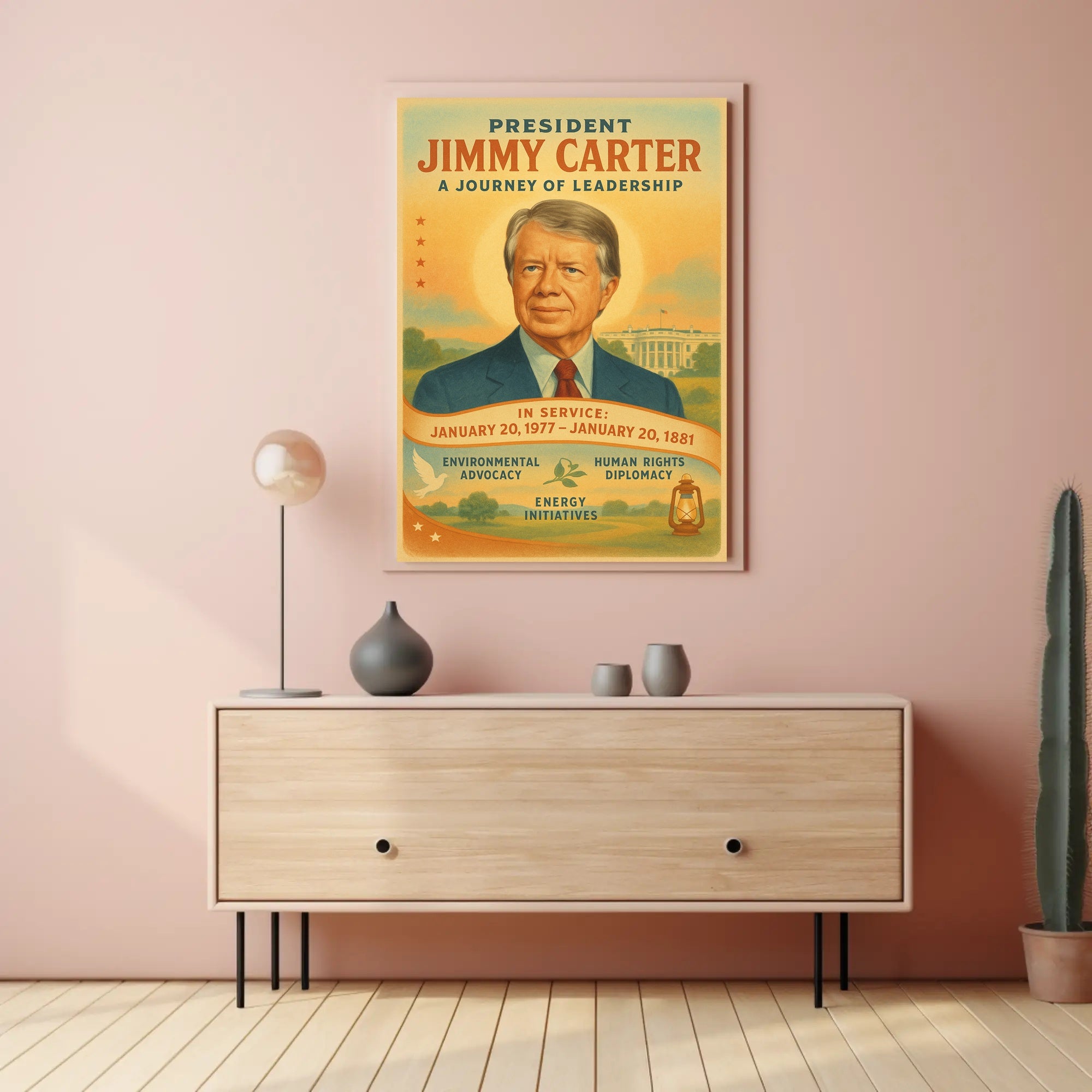 Jimmy Carter Leadership Journey Poster Wall Art PosterGoat