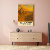 Badlands National Park Vintage Travel Poster Print