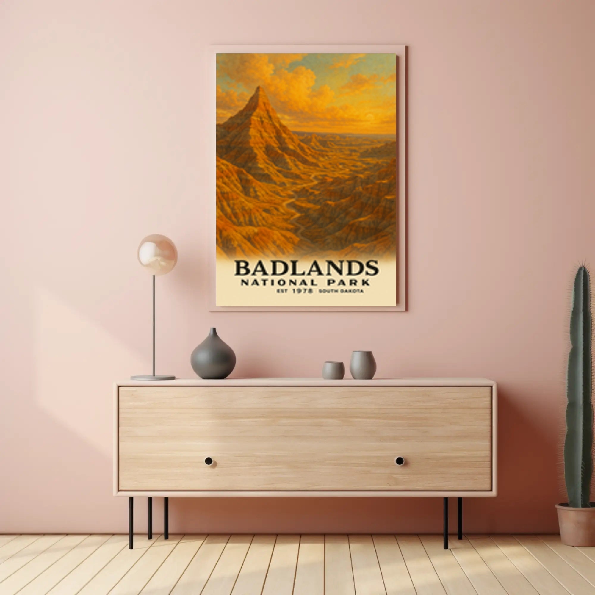 Badlands National Park Vintage Travel Poster Print