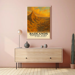 Badlands National Park Vintage Travel Poster Print