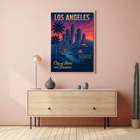 Los Angeles Dreamscape: Vintage-Inspired Cityscape Poster