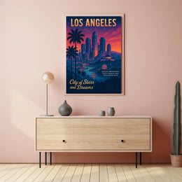 Los Angeles Dreamscape: Vintage-Inspired Cityscape Poster