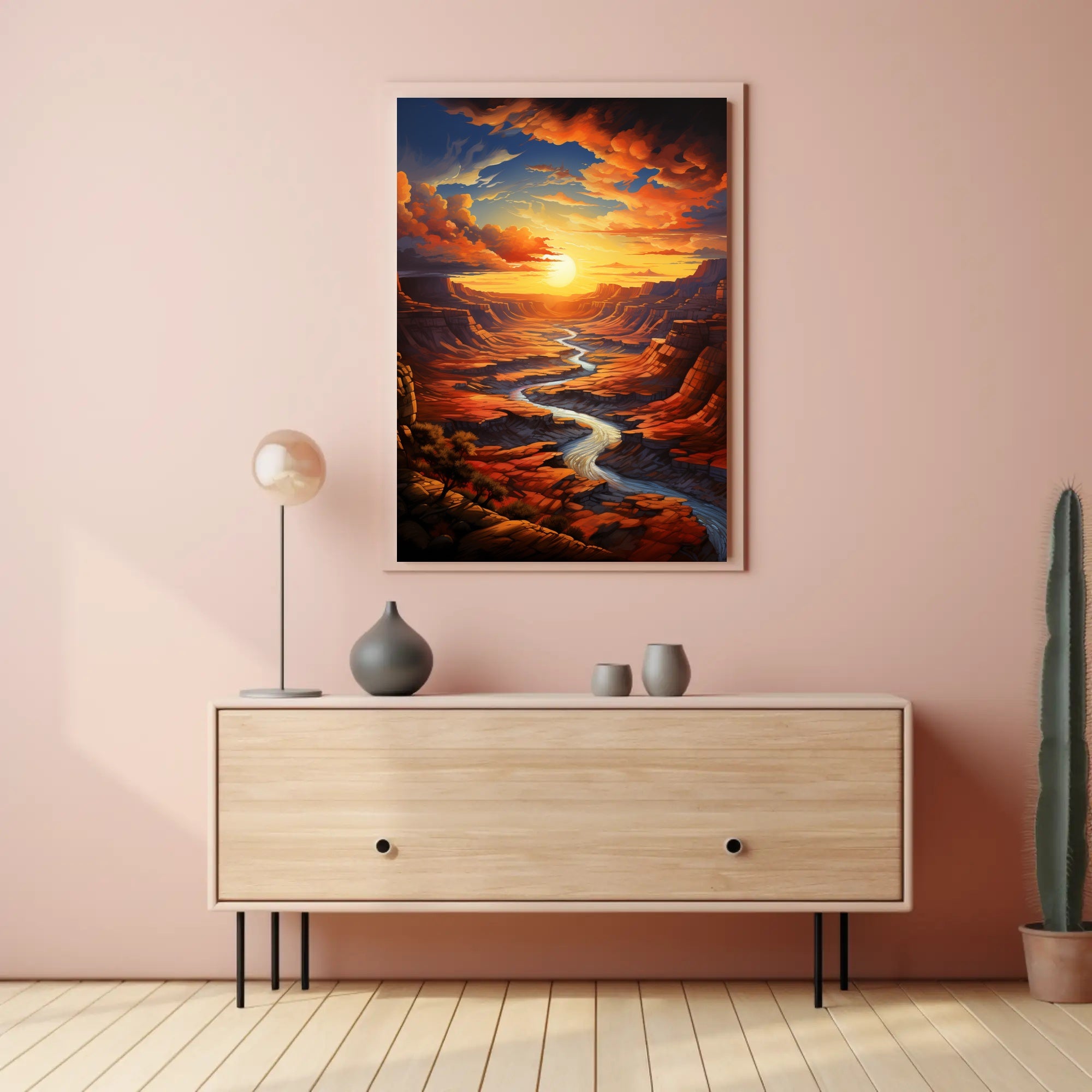 Sunset Over The Canyon Poster