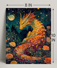 Mystical Dragon Garden Enchantment Fantasy or Mythology Poster