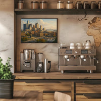 Detroit Skyline Cityscape Wall Art Photography Realism Minimalist Decor Enthusiasts Wanderlust Poster