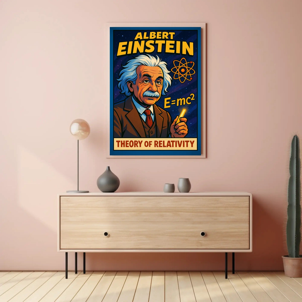 Einstein Relativity Vintage Science Wanderlust Poster