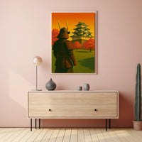 Samurai at Sunset Poster PosterGoat