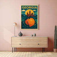 Georgia Peach and Skyline Poster