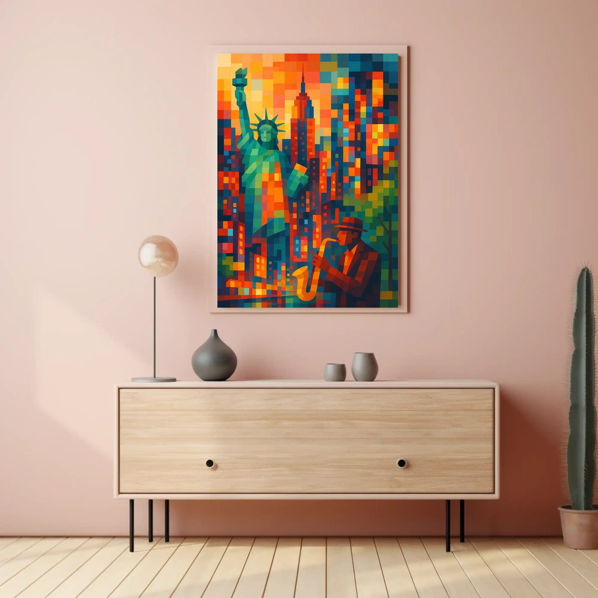 New York City Jazz Poster Abstract Vibrant Wall Art