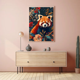 Red Panda Nature Whimsy: Stunning Vibrant Animal Poster