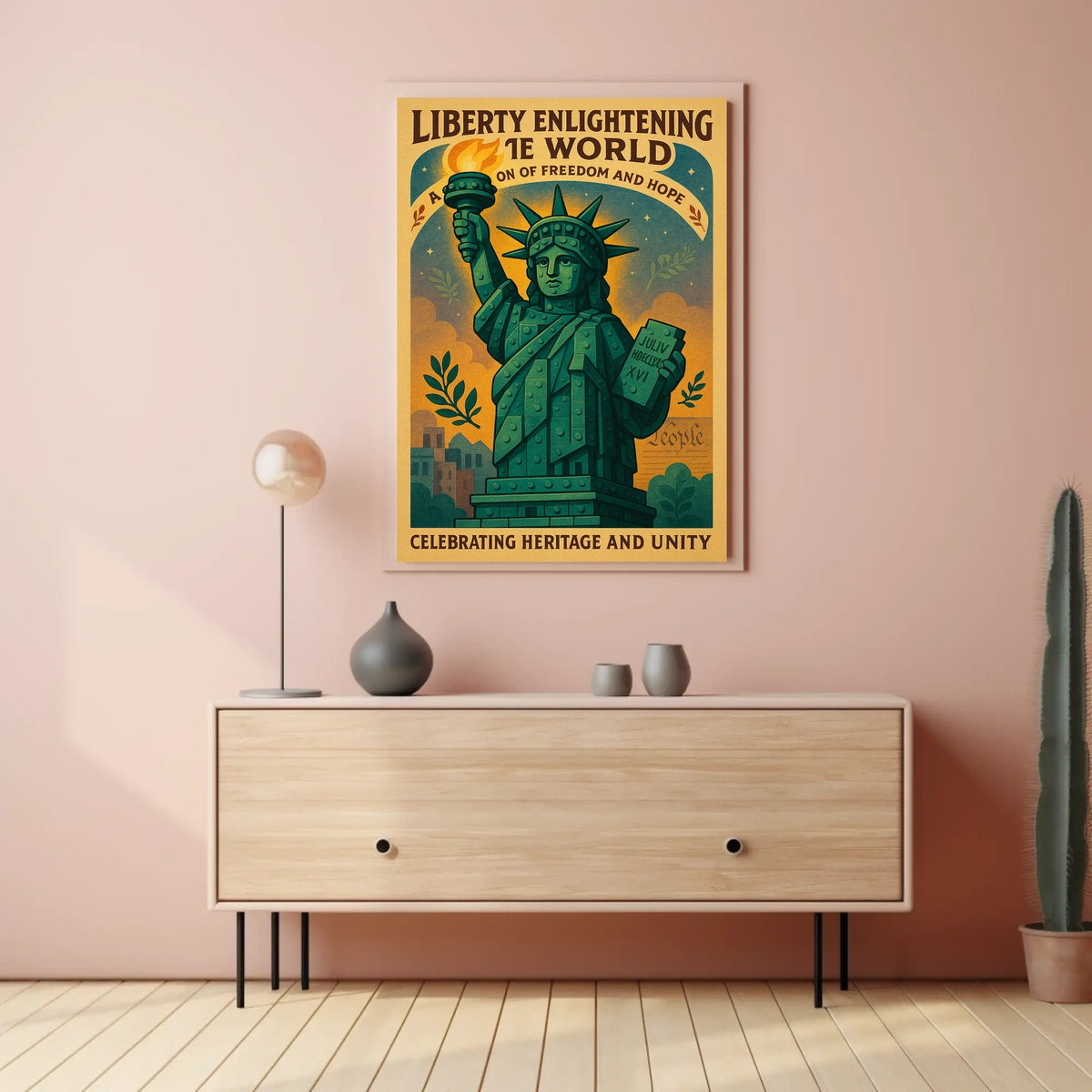 Statue of Liberty Vintage Patriotic Poster Art