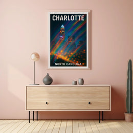 Charlotte Skyline Urban Wanderlust Poster