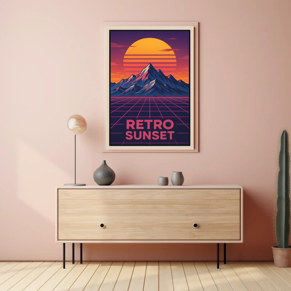 Retro Sunset Retro-Futuristic Pop Culture Poster