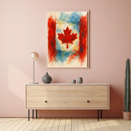 Canadian Maple Leaf Watercolor Poster