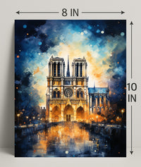 Notre-Dame De Paris A Nighttime Poster