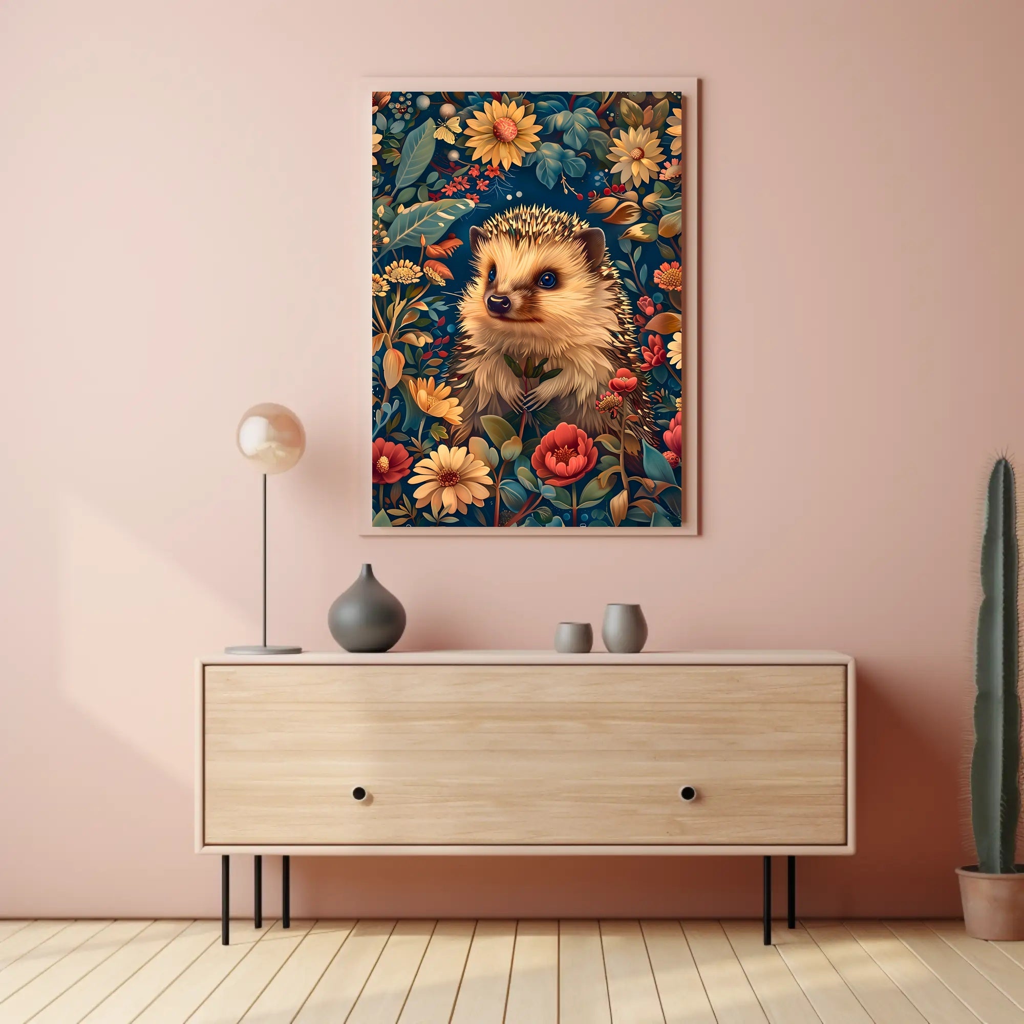 Enchanted Hedgehog Wall Art in Bloom
