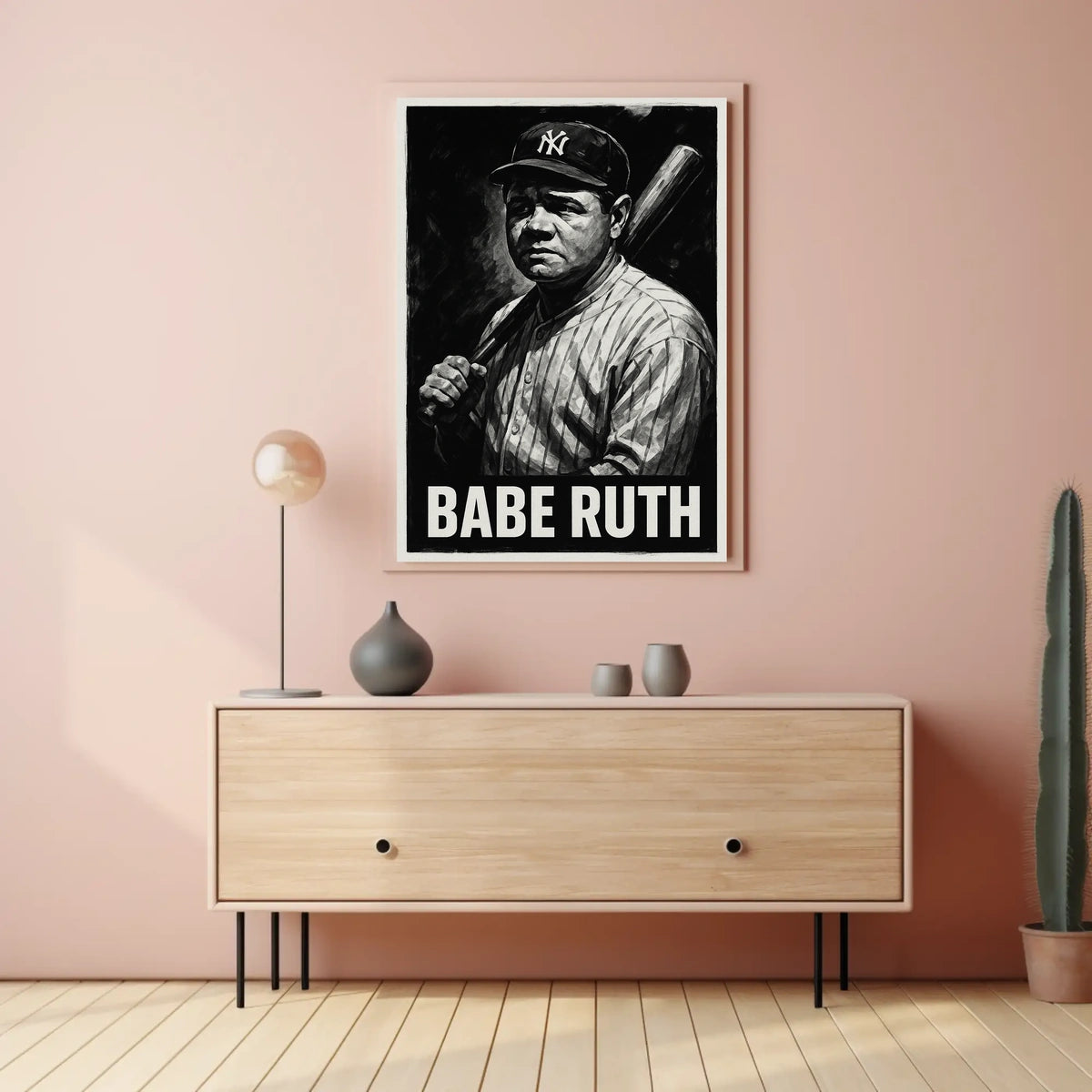 Babe Ruth Iconic Baseball Legend Poster
