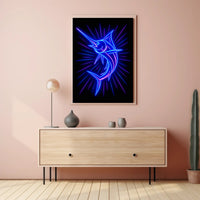 Neon Marlin Poster PosterGoat
