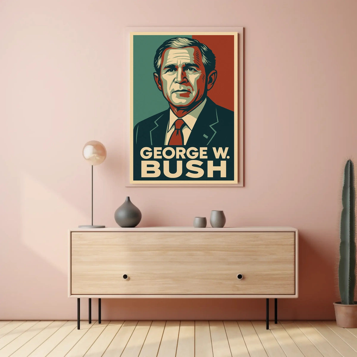 George W Bush Portrait Patriot Photography Realism Poster