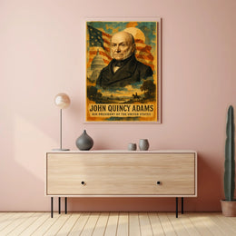 John Quincy Adams 6th President of the United States Layered Digital Collage Poster