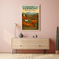Vermont Scenic Travel Poster Vintage Nature Print