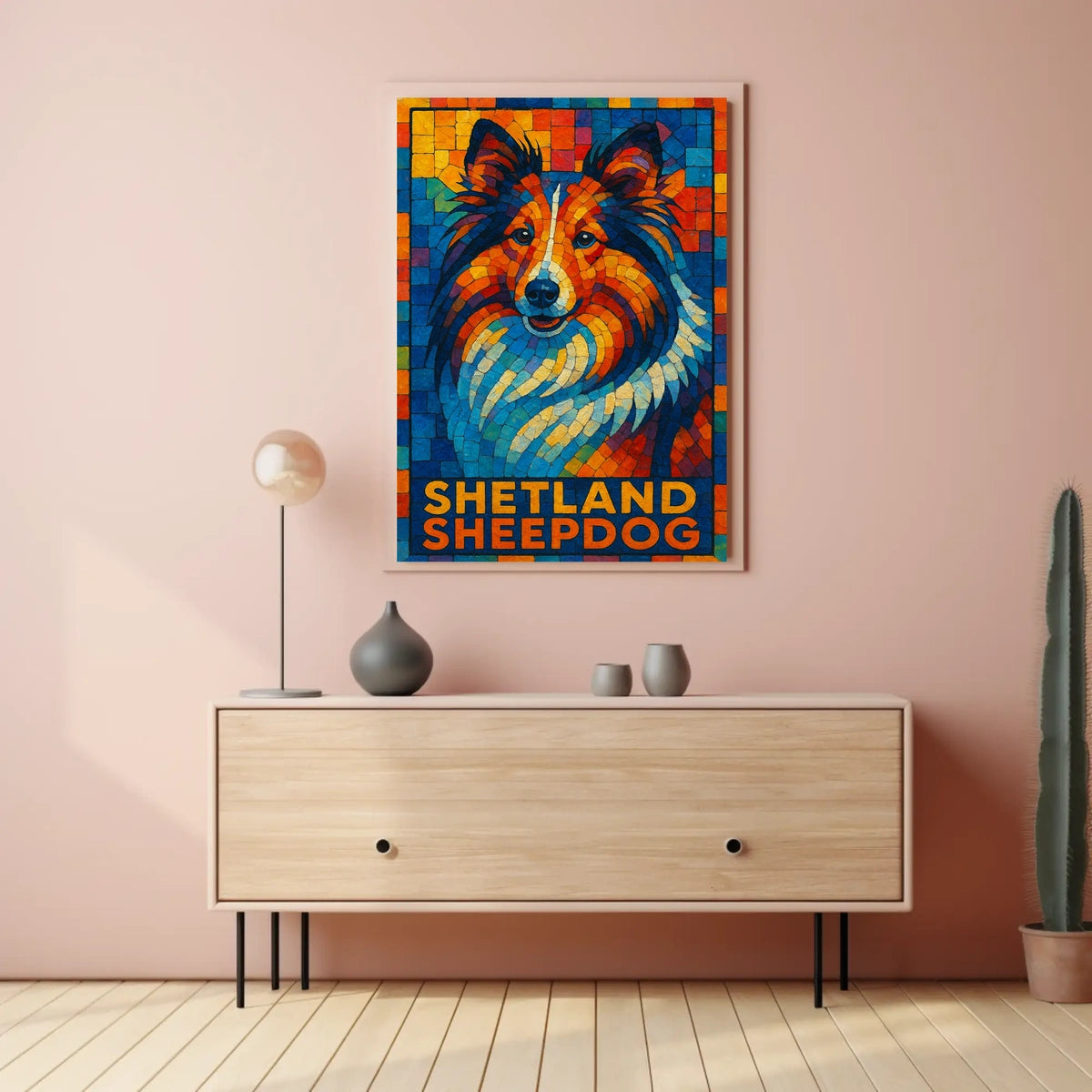 Shetland Sheepdog Mosaic Poster