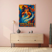 Shetland Sheepdog Mosaic Poster