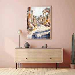 Turkey Ephesus Ancient Ruins Scenic Corridor Poster