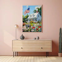 Classic White American Farmhouse Home Decor Poster