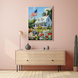 Classic White American Farmhouse Home Decor Poster