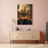 Futuristic Dystopian Cityscape Poster: Surreal Sci-Fi Art PosterGoat