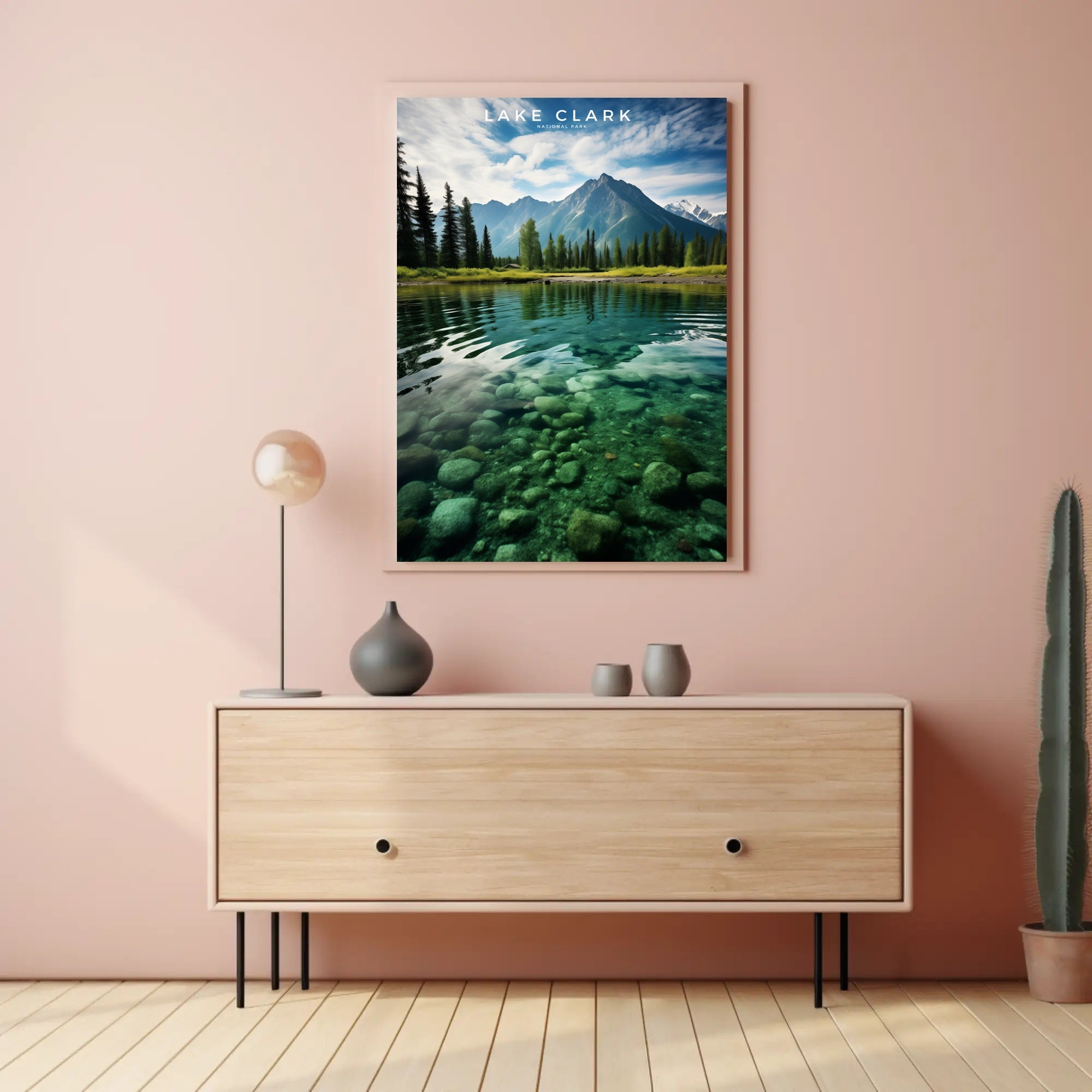 Lake Clark Tranquil Travel Poster Wall Art