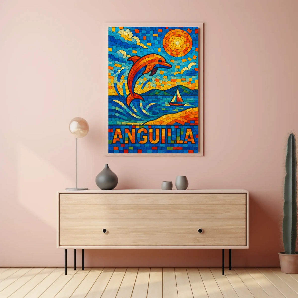 Anguilla Mosaic Art Poster