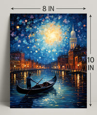 Moonlit Gondola Ride Poster