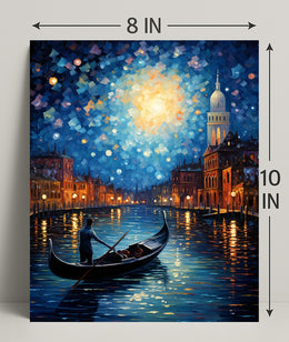 Moonlit Gondola Ride Poster