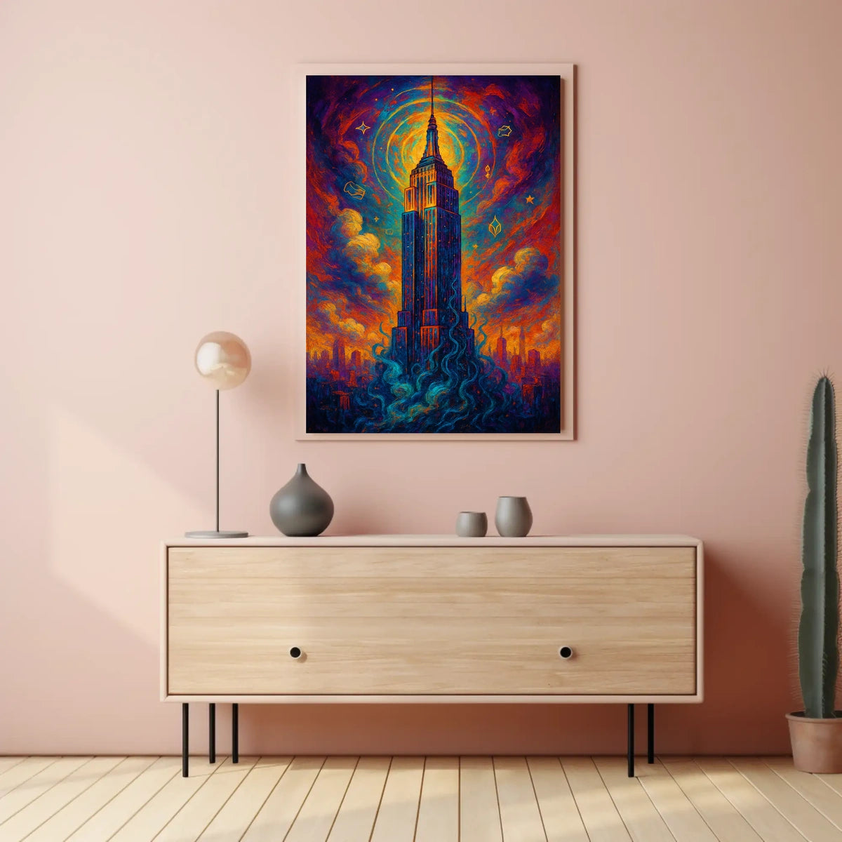 Celestial Skyscraper Poster
