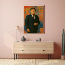 KENNEDY abstract artistic portrait poster in modern vibrant style