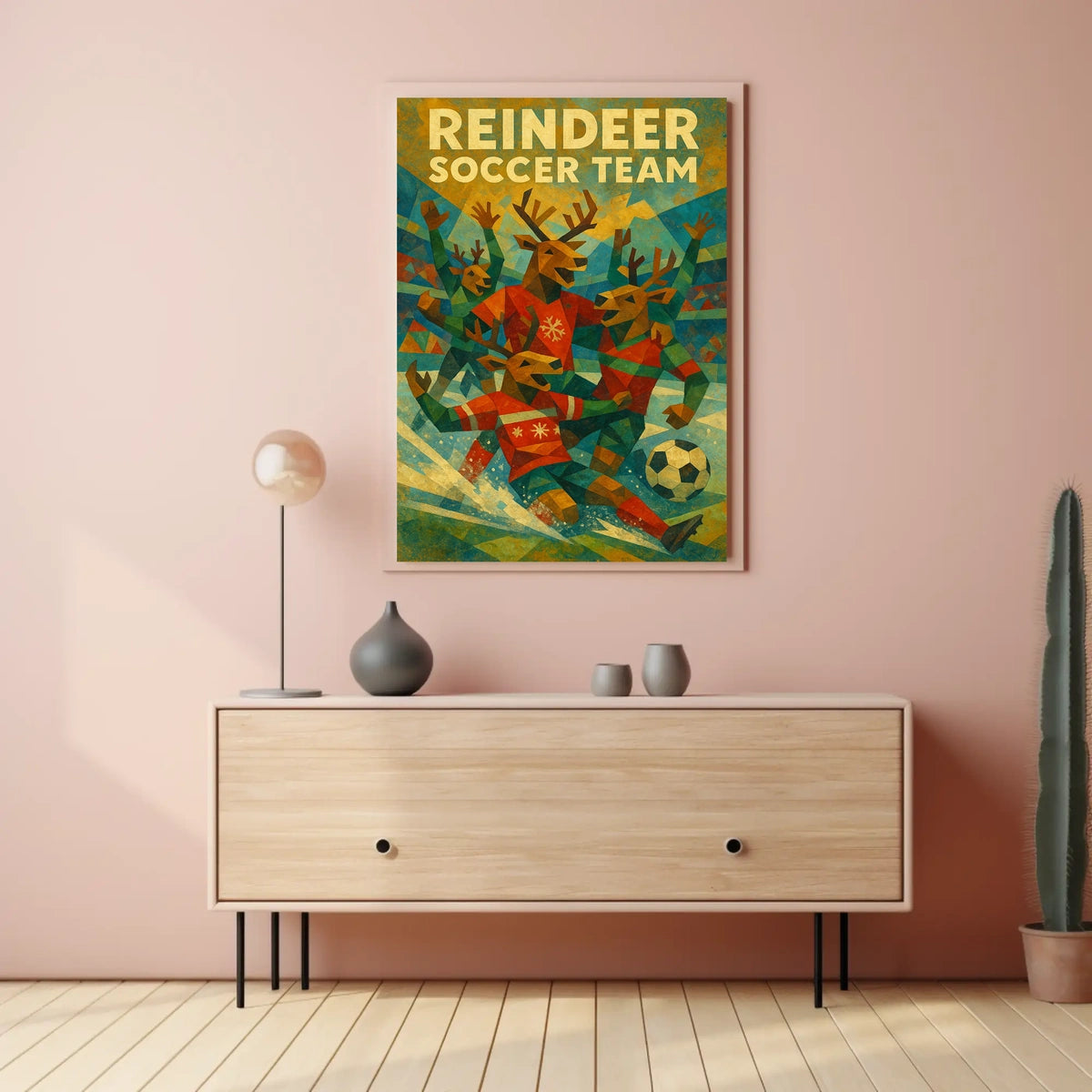 Reindeer Soccer Team Poster