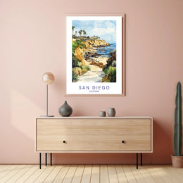 Scenic San Diego Coastline Poster PosterGoat
