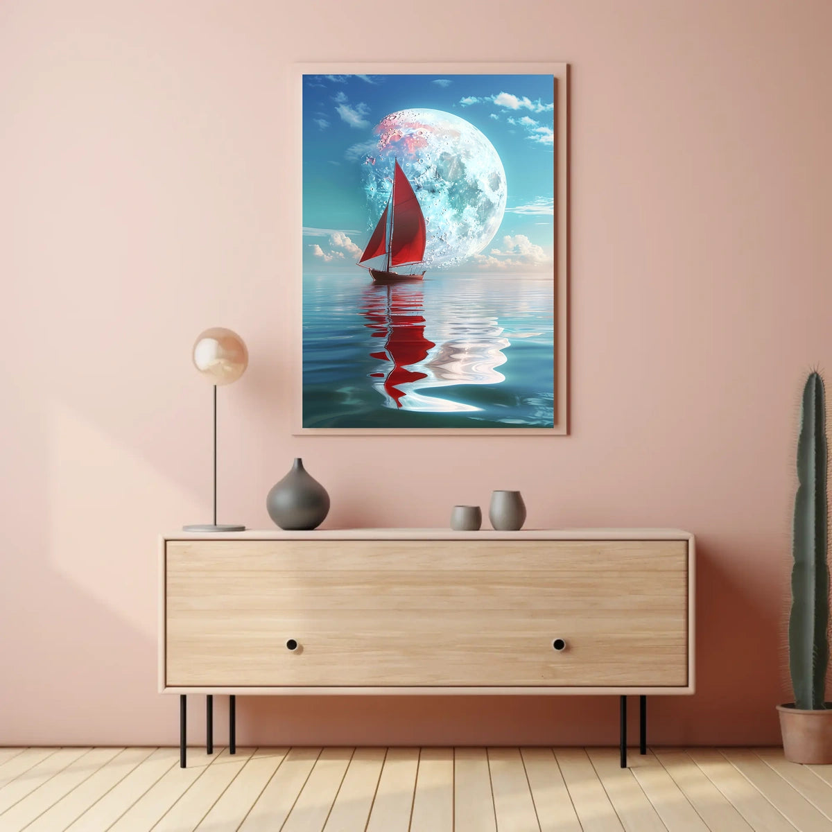Sailing Under the Moon Poster