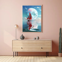 Sailing Under the Moon Poster