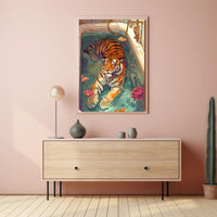 Serene Tiger in Bathtub Animal Poster PosterGoat
