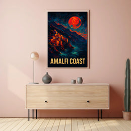Amalfi Coast A Vibrant Landscape Poster Wall Art Decor